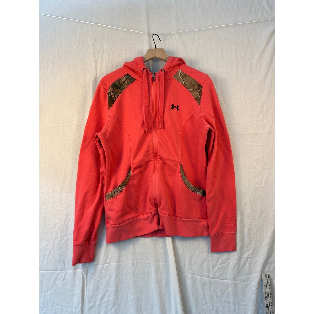 Under Armour Hoodie Womens XL Pink Realtree Camo Full Zip #2201
